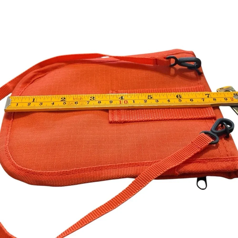 Travelocity Travel Bag Bright Orange Neck Wallet/Passport Holder